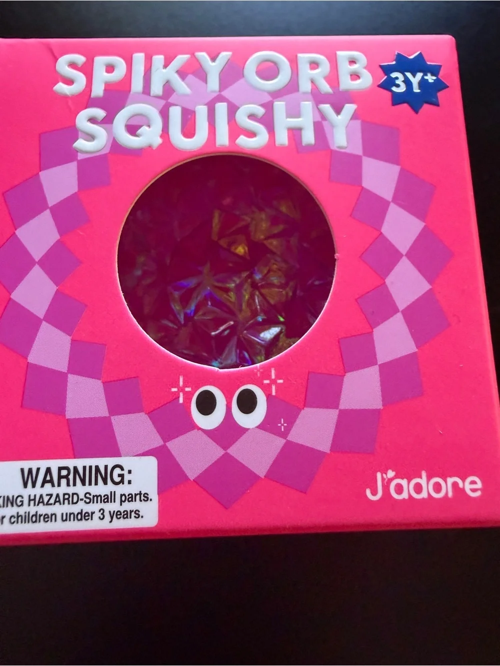 New J'adore Spiky Orb Squishy Textured Sensory Squeeze Squish Toy Pink Ball 3+